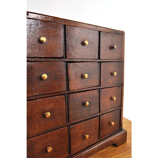 Small Oak Haberdashery Chest of Drawers, 18th Century For Sale - Image 4 of 12