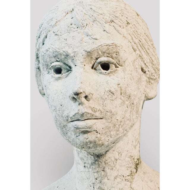 Antique French Zinc Bust Sculpture, Continental Cast Metal Figure, Unsigned, Circa Early 20th Century, 24" X 24" For Sale - Image 6 of 9