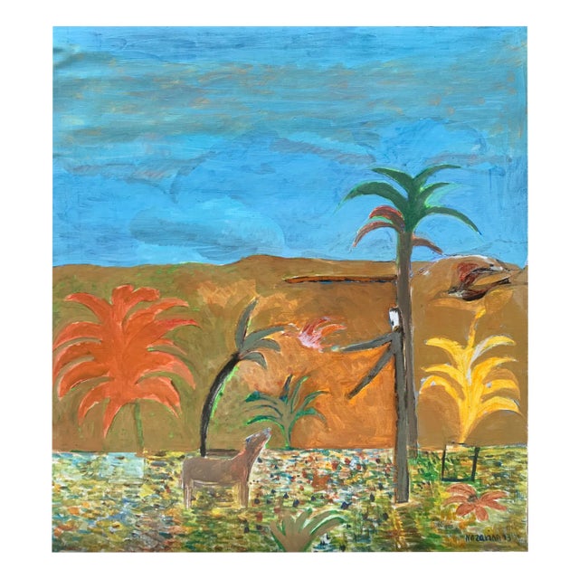 Iszchan Nazarian, Saint Francis, Acrylic on Canvas, 1993 For Sale