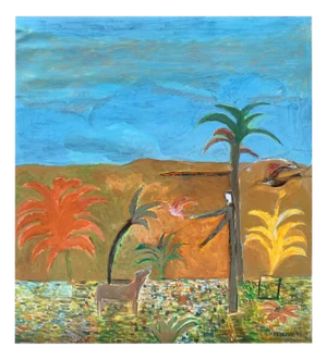 Iszchan Nazarian, Saint Francis, Acrylic on Canvas, 1993