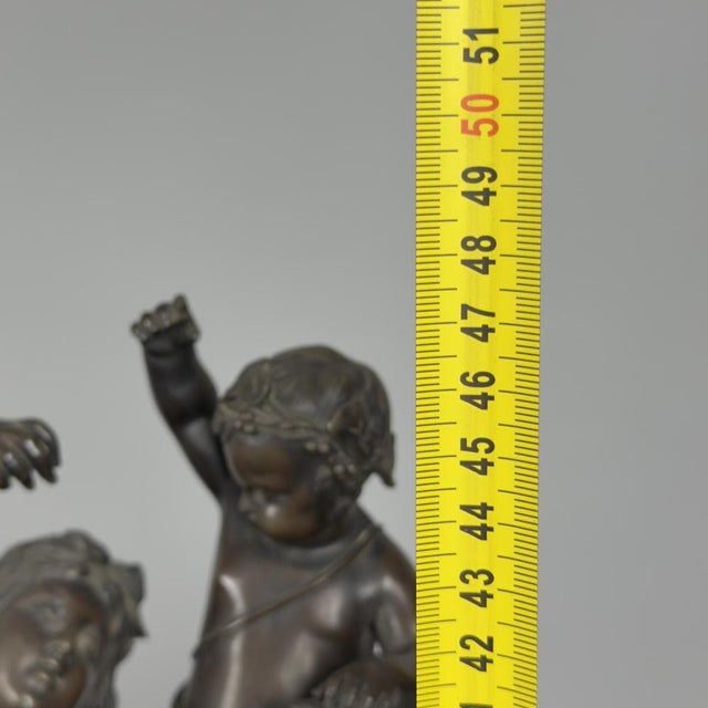 Clodion, The Childhood of Silene, 20th Century, Bronze on Marble Base For Sale - Image 15 of 16