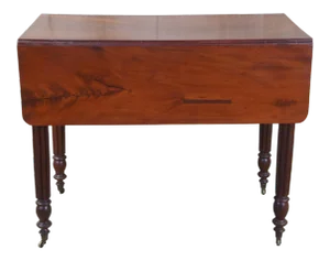 Weber Furniture Empire Revival American Flame Mahogany Drop Leaf Console Table