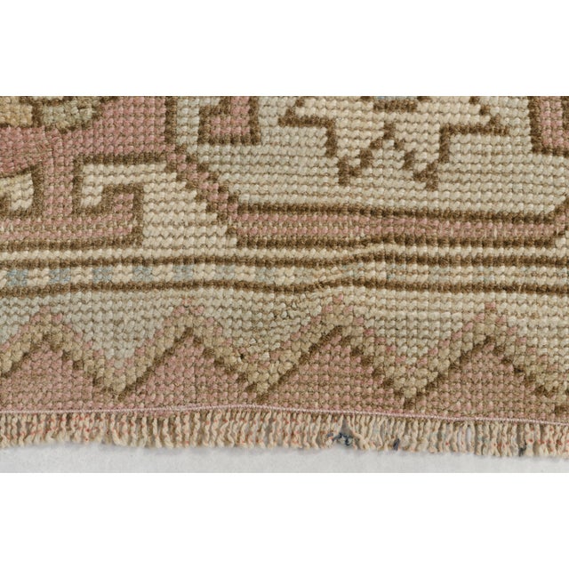 Vintage Turkish Area Rug, Hand-Knotted Wool, Soft Pink and Blue Anatolian Rug For Sale - Image 4 of 10