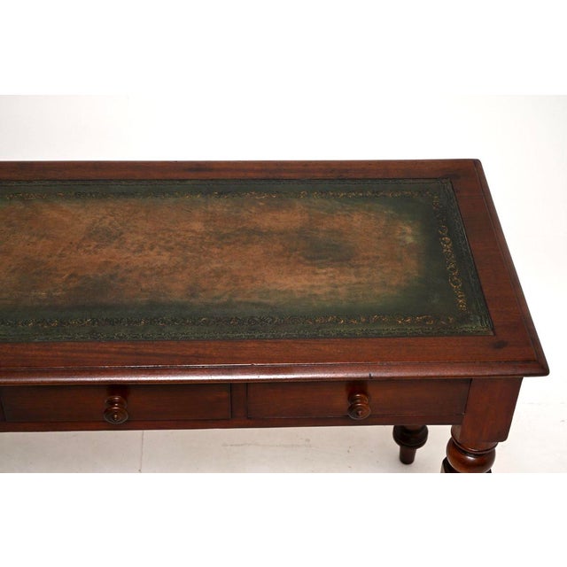 Brown Antique William IV Writing Table with Leather Top, 1840 For Sale - Image 8 of 10
