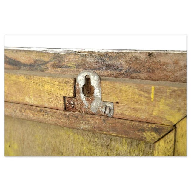 Patinated Wooden Shutters Transformed Into a Mirror For Sale - Image 5 of 7