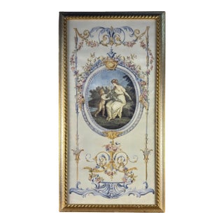 Vintage English Framed Rococo-Style Decorative Print For Sale