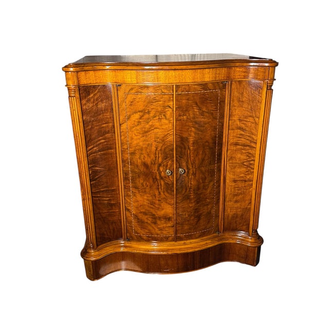 Wood Vintage Art Deco Burled Wood Cabinet With Inlay Detail, 1920s-1930s For Sale - Image 7 of 18