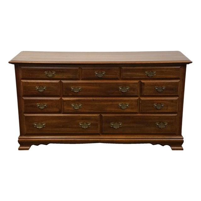 Traditional Cresent Furniture Solid Cherry Traditional Style 62" Eleven Drawer Dresser 2245 For Sale - Image 3 of 12