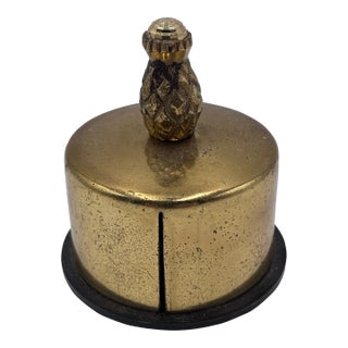 Vintage Brass Pineapple Desktop Stamp Dispenser For Sale