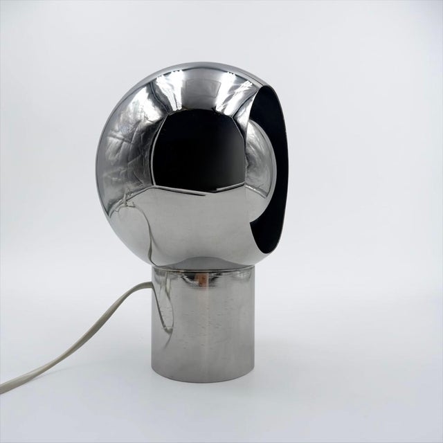 Space Age Chrome Table Lamp with Rotating Eclipse Shade, 1970s For Sale - Image 3 of 15
