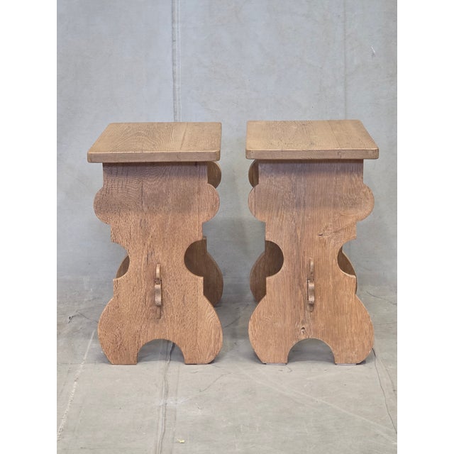 Antique Early 20th Century Swiss Rustic White Oak Alpine Style Stools For Sale In Denver - Image 6 of 13