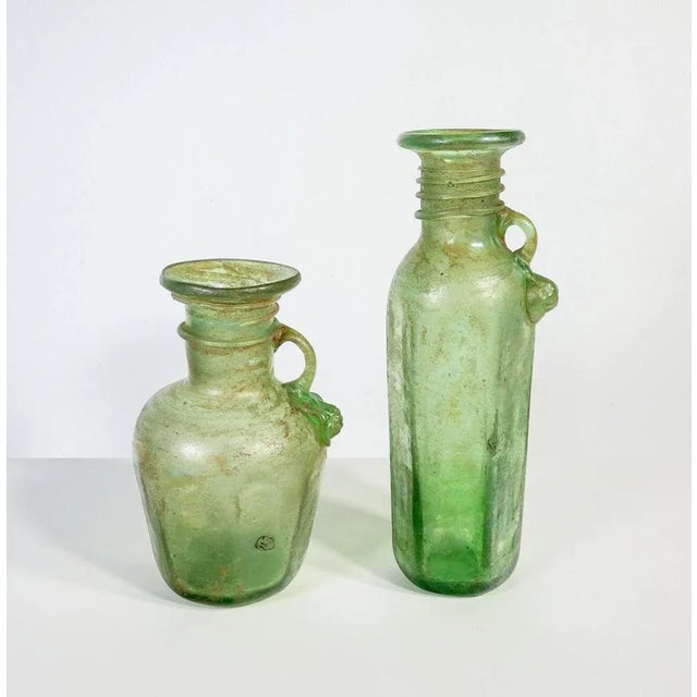Green Blown Glass Vases in the style of Scavo, 1950s, Set of 2 For Sale - Image 8 of 8