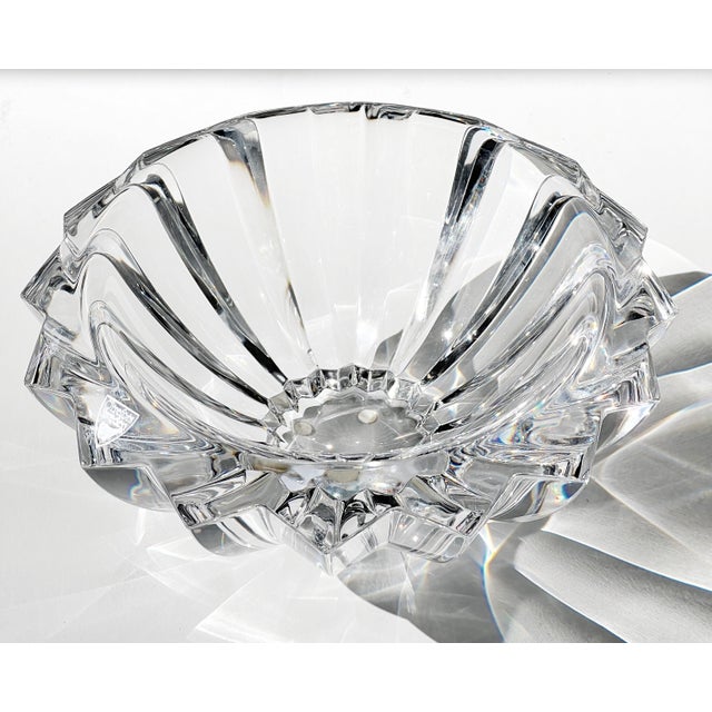 Glass The Stunning 7" Orrefors Zodiac Heavy 4.5 Lbs. Crystal Bowl, Designed by Erika Lagerbielke, Sweden For Sale - Image 7 of 8