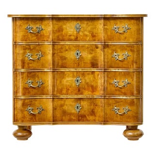 Mid-Century Swedish Baroque Style Birch Chest of Drawers, 1950s For Sale