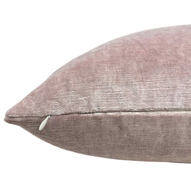 Modern Blush Velvet Pillow Cover, 20x20 Pillow For Sale - Image 3 of 4