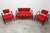 Red Sofa and Armchairs, 2001, Set of 3 For Sale - Image 3 of 18