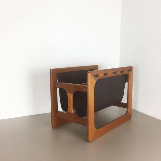Minimalistic Danish Teak Magazine Rack from Salin Mobler, 1970s For Sale - Image 3 of 11