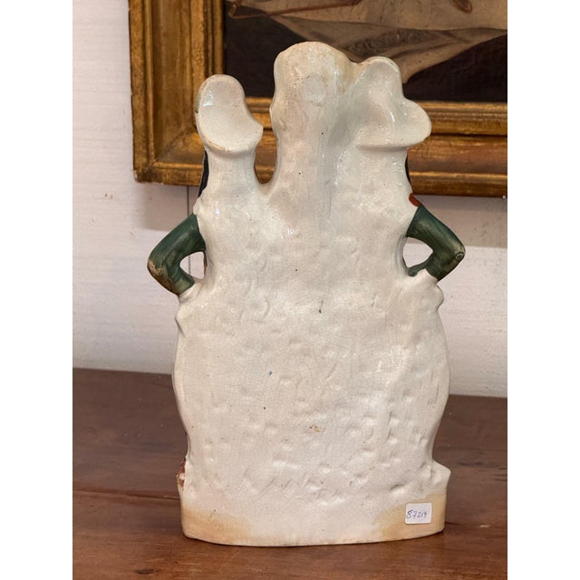19th Century 19th Century Staffordshire Spill Vase With Two Figures and a Dog For Sale - Image 5 of 6