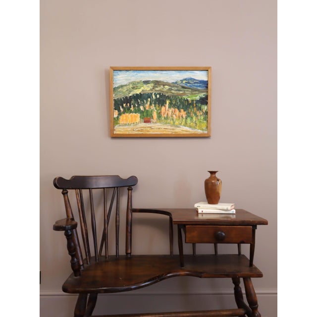 Modern 1971 Modernist 'The Hills Beyond' Vintage Original Swedish Expressive Landscape Oil Painting, Framed For Sale - Image 3 of 13