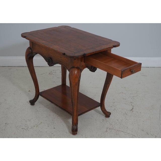 French Provincial Henredon One-Drawer French Provincial Mahogany Side Table For Sale - Image 3 of 16
