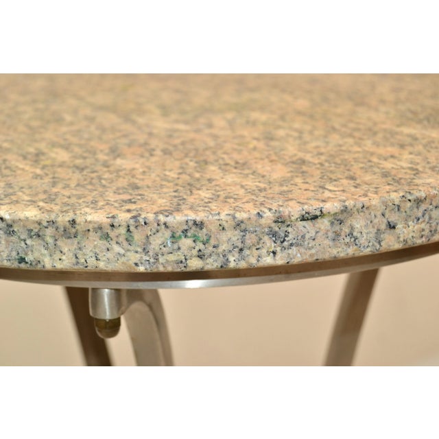 Maison Jansen French Neoclassical Steel & Bronze Hoof Feet Pedestal Drink Table For Sale - Image 11 of 13