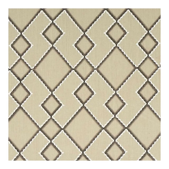 Sample - Schumacher Branson Embroidery Fabric in Taupe For Sale