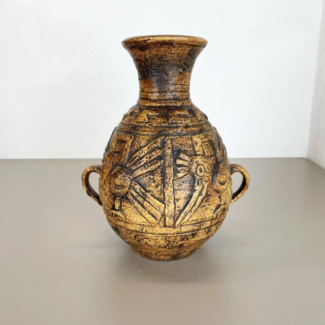 Large Fat Lava Pottery Vase by Jasba Ceramics, Germany, 1970s For Sale - Image 3 of 18