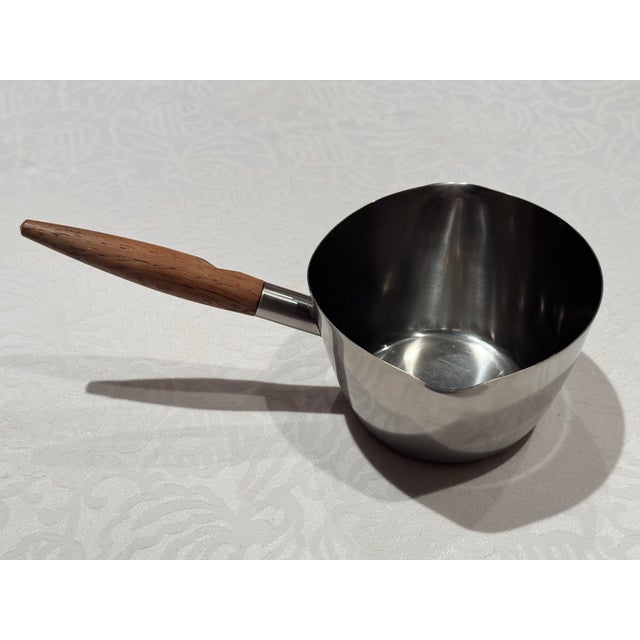 Mid-Century Modern 1960s Danish Modern Stainless Steel & Rosewood Butter Warmer by Dana For Sale - Image 3 of 13
