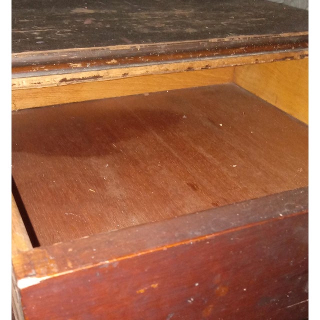 Antique Stately Primitive Mexican-Style Secretarial Writing Table - Carved Solid Wood Desk With Historied Weathering For Sale - Image 13 of 14