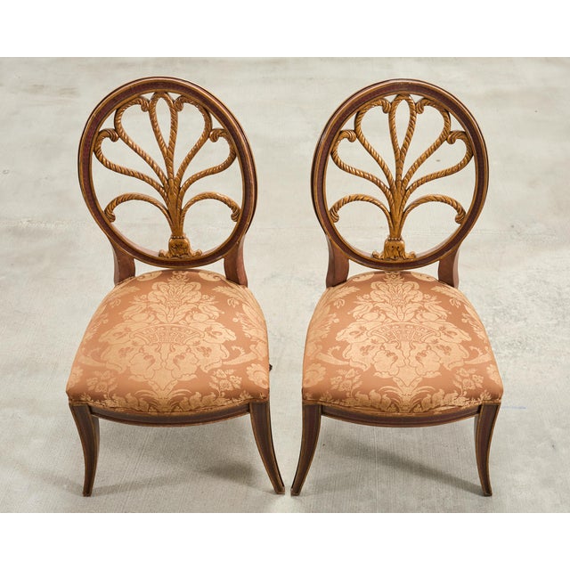 Set of Four Rose Tarlow "Feather" Dining Chairs in Fortuny For Sale - Image 10 of 18