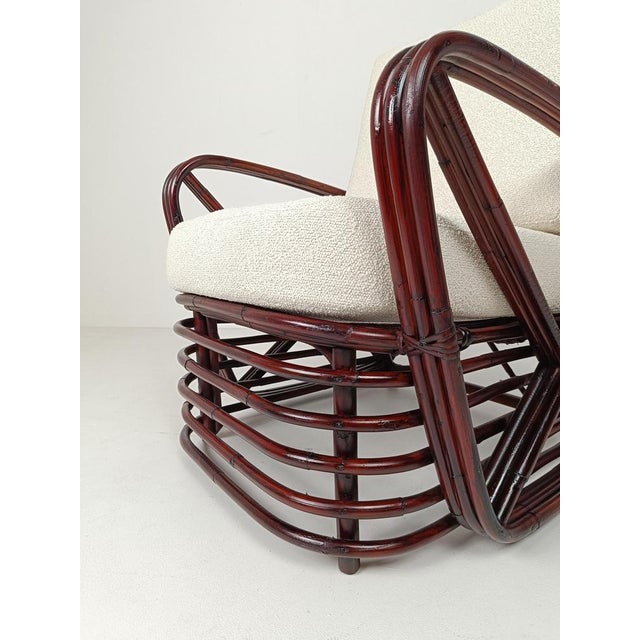 Brown Vintage Bamboo, Rattan and Cane Lounge Chair in the style of Paul Frankl, 1950s For Sale - Image 8 of 18