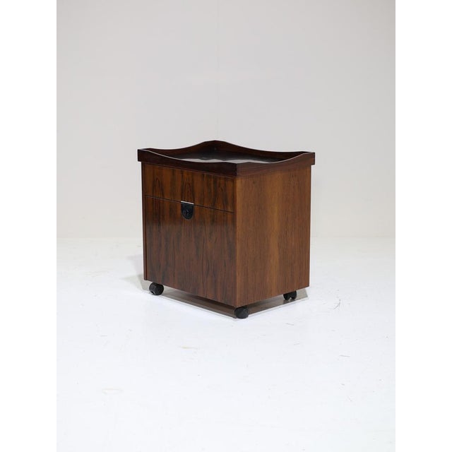 Bar Cart Serving Trolley with Tray in Rosewood, Denmark, 1960s For Sale - Image 6 of 18