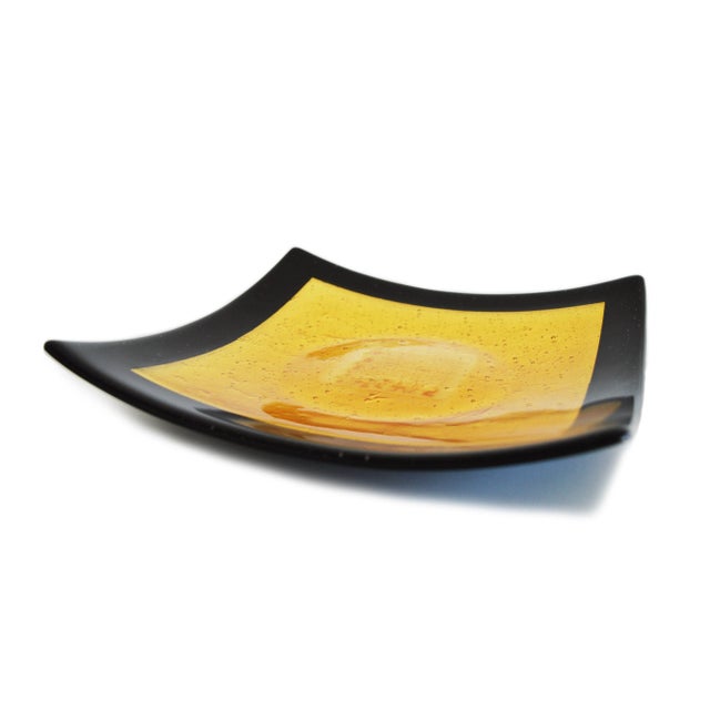Campielo Q25 Murano Glass Plate with Gold leaf by Stefano Birello for VéVé Glass For Sale - Image 4 of 6