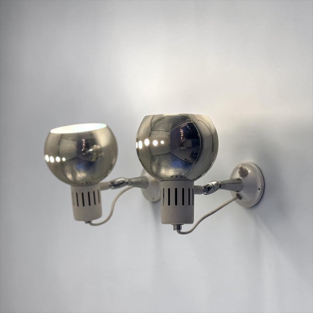 Space Age Chrome Eyeball Wall Lamps, 1970s, Set of 2 For Sale - Image 4 of 14