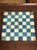 Chinese Stone Chess Set on Brass Framed and Footed Board in Blue and White, 1960s For Sale - Image 14 of 15