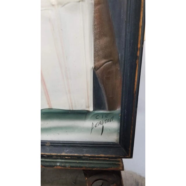 1950s Mid Century Cooper Embossed Bongo Player Wood Framed by c.i.e. Pearson For Sale - Image 5 of 6