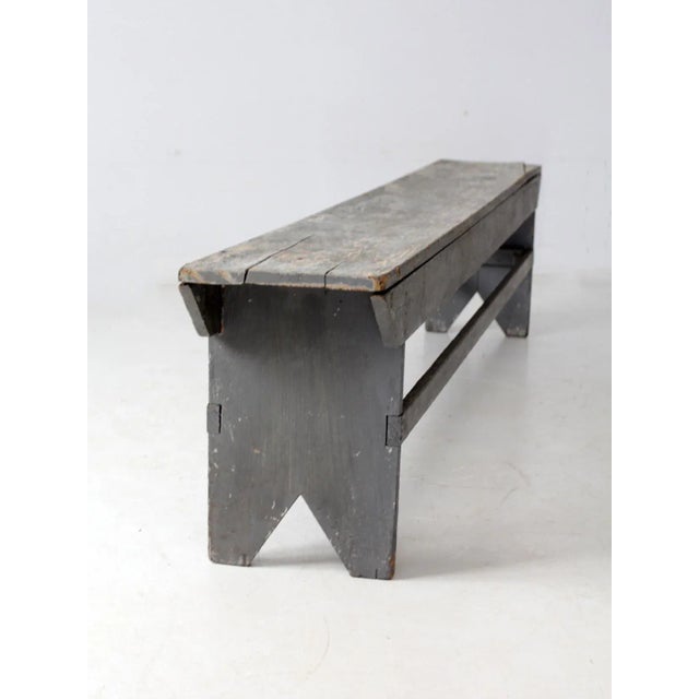 Antique Painted Farmhouse Bench For Sale - Image 16 of 18
