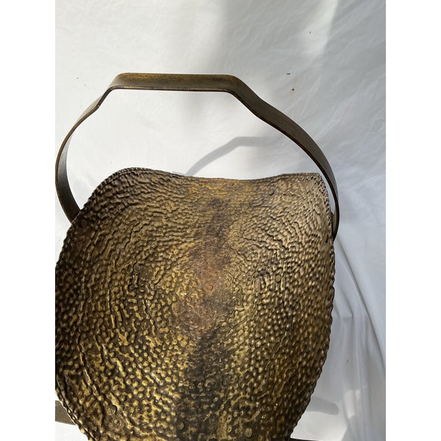 1950s MCM Hammered & Strapped Metal Firewood Carrier For Sale - Image 5 of 5
