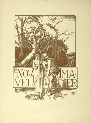 Auguste Lepère, Man and Woman Planting a Young Tree Together, Woodcut, 19th Century