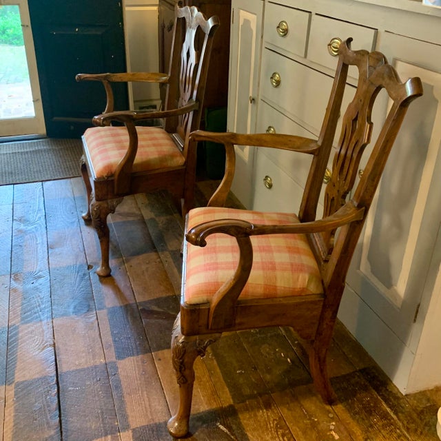 Pair of Northern European Rococo Carved Armchairs For Sale - Image 6 of 16