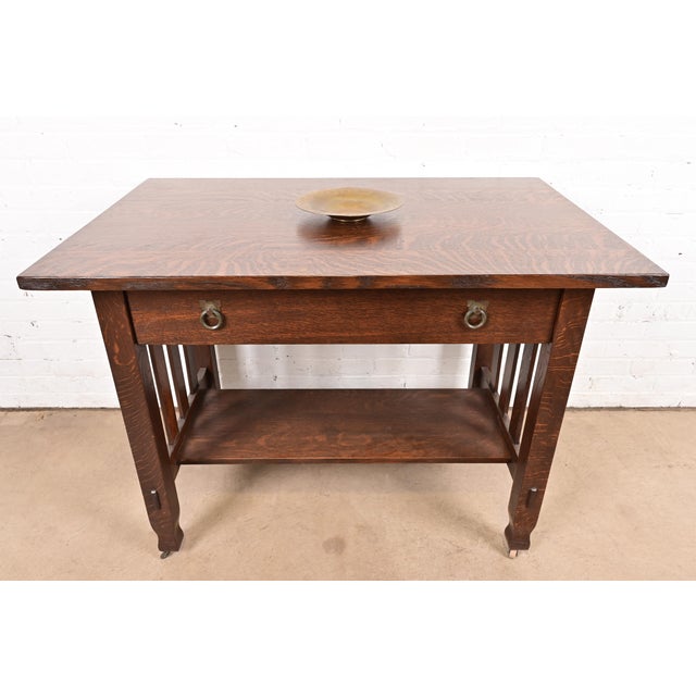 Metal Tiffany Studios New York Bronze Doré Shallow Bowl or Plate With Decorative Border For Sale - Image 7 of 8