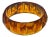 Vintage Carved Bakelite Bangle Bracelet in Marbled Amber Root Beer Tones For Sale