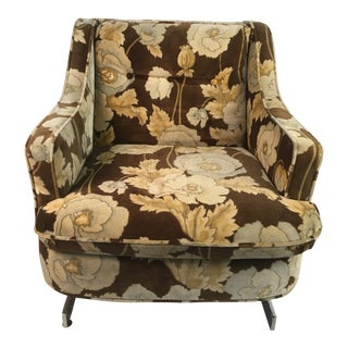 1960s Vintage Velvet Chair For Sale