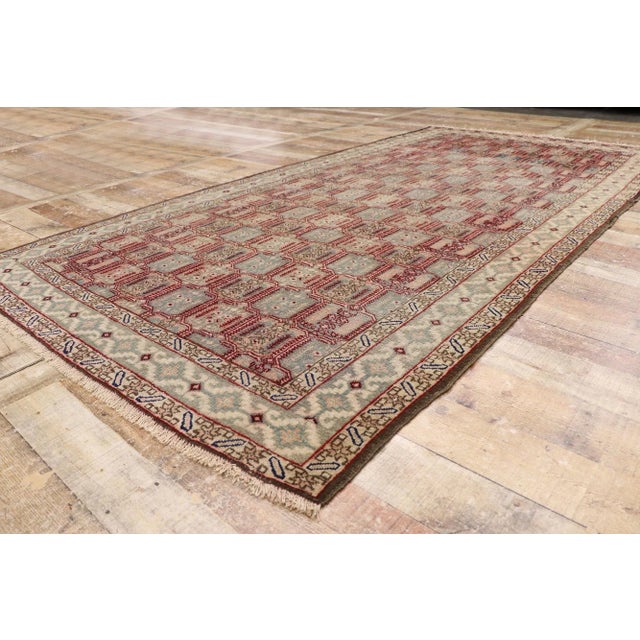 Antique Persian Azerbaijan Gallery Rug - 4'10 X 09'08 For Sale In Dallas - Image 6 of 9