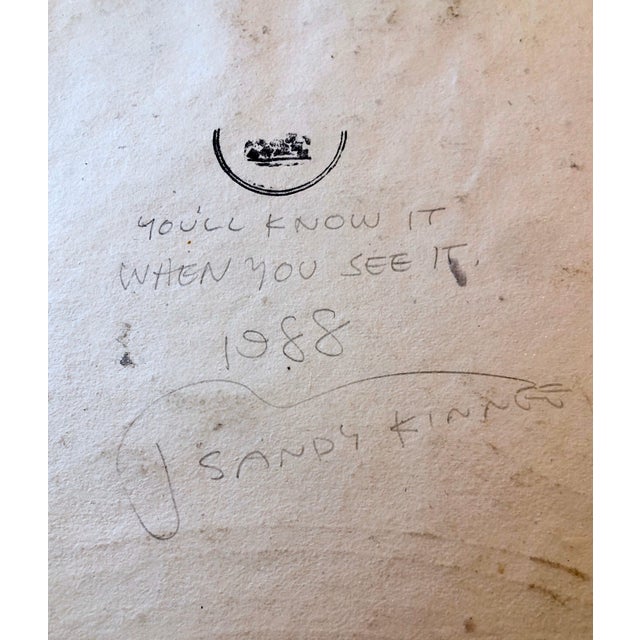 Abstract Expressionism Sandy Kinnee, Abstract Modernist Colorful Mixed Media Painting Handmade Paper, c.1980's For Sale - Image 3 of 6