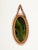 Wood Oval Mirror with Chain in Curved Rattan and Bamboo by Franco Albini, Italy, 1960s For Sale - Image 7 of 12