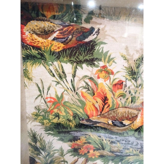 Custom Vintage One of a Kind Needlepoint Ducks in the Field Framed Gold Leaf Shadow Box Wall Art For Sale - Image 9 of 13