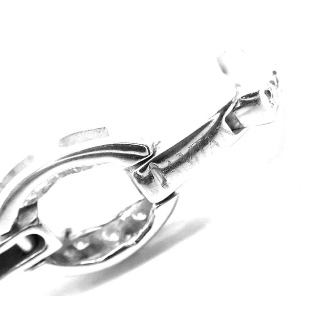 Damiani 18k White Gold Diamond Link Tennis Bracelet For Sale - Image 11 of 12