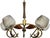 Brass 1960s Japanese Wood and Brass 5-Light Tulip Chandelier With Original Textured-Glass Shades For Sale - Image 8 of 12
