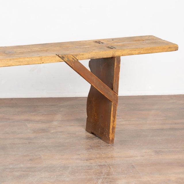 Early 20th Century Rustic Pine Plank Narrow Bench For Sale - Image 13 of 14